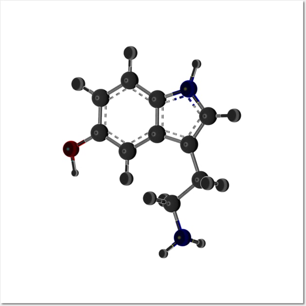 Serotonin Molecule Wall Art by ChemECool